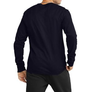 Champion Men's, Classic Long Sleeve Graphic T-Shirt (Reg. or Big & Tall), Navy, X-Large