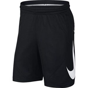 nike men's hbr basketball shorts, black/black/white, x-large