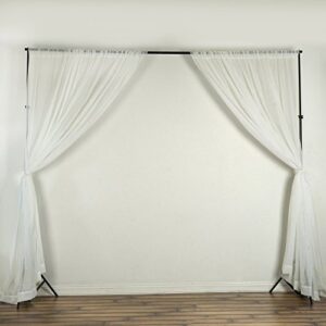 balsacircle 10 feet x 10 feet ivory sheer voile backdrop drapes curtains 2 panels 5x10 ft - wedding ceremony party home decorations