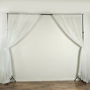 BalsaCircle 10 feet x 10 feet Ivory Sheer Voile Backdrop Drapes Curtains 2 Panels 5x10 ft - Wedding Ceremony Party Home Decorations