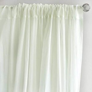 BalsaCircle 10 feet x 10 feet Ivory Sheer Voile Backdrop Drapes Curtains 2 Panels 5x10 ft - Wedding Ceremony Party Home Decorations