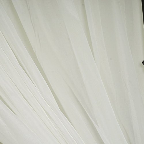 BalsaCircle 10 feet x 10 feet Ivory Sheer Voile Backdrop Drapes Curtains 2 Panels 5x10 ft - Wedding Ceremony Party Home Decorations