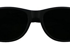 ShadyVEU Super Dark Round Sunglasses UV400 Casual Blacked Out 80's Retro Shades (Soft 2-Pack Deal, Dark Black)