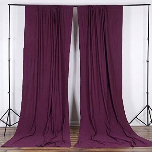 BalsaCircle 10 ft x 10 ft Eggplant Purple Polyester Photography Backdrop Drapes Curtains Panels - Wedding Decorations Home Party Reception Supplies