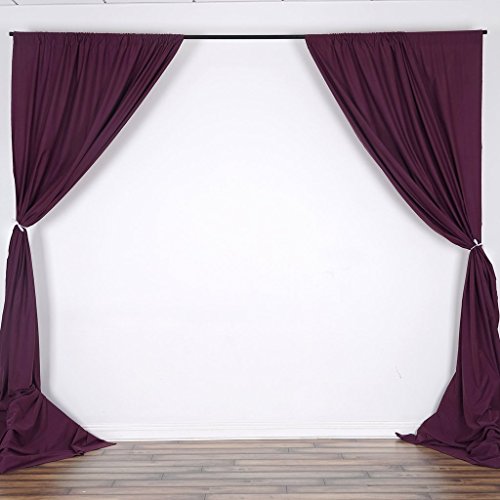 BalsaCircle 10 ft x 10 ft Eggplant Purple Polyester Photography Backdrop Drapes Curtains Panels - Wedding Decorations Home Party Reception Supplies