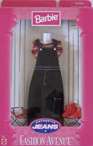 barbie fashion avenue authentic jeans fashions outfit w jean rompers, pair of boots & more (1998)