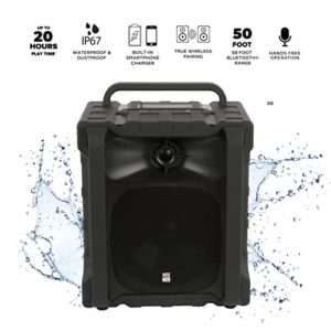 Altec Lansing Sonic Boom - Waterproof Bluetooth Speaker with Phone Charger, IP67 Outdoor Speaker, 3 USB Charging Ports, 50 Foot Range & 20 Hours Battery Life