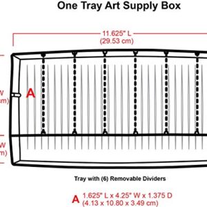 ArtBin 6891AG 1-Tray Art Supply Box, Portable Art & Craft Organizer with Lift-Up Tray, [1] Plastic Storage Case, Gray/Black