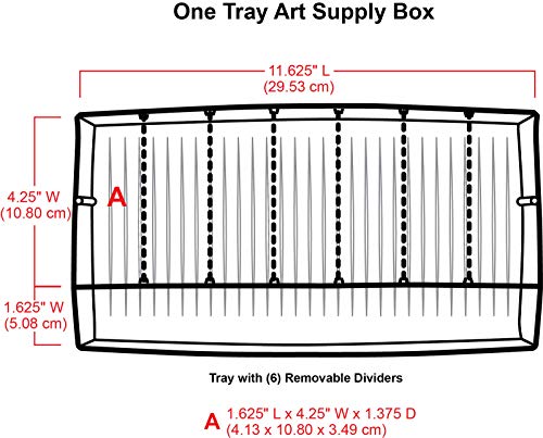 ArtBin 6891AG 1-Tray Art Supply Box, Portable Art & Craft Organizer with Lift-Up Tray, [1] Plastic Storage Case, Gray/Black