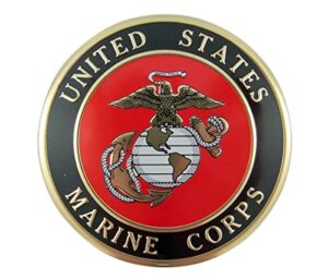united states military marine corps metal auto decal emblem, 4 inch