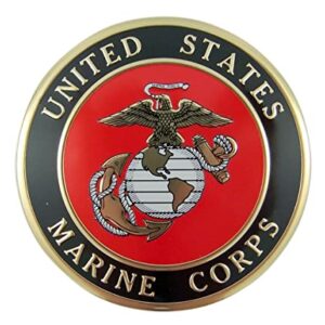 United States Military Marine Corps Metal Auto Decal Emblem, 4 Inch