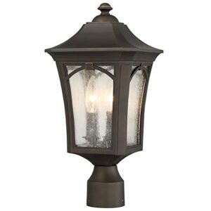 minka lavery outdoor post lights 71216-143c solida exterior post lantern, 3-light 180 watts, oil rubbed bronze