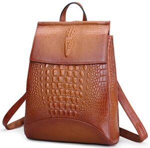 coolcy women real leather backpack shoulder bag