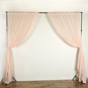 balsacircle 10 feet x 10 feet blush sheer voile backdrop drapes curtains 2 panels 5x10 ft - wedding ceremony party home decorations