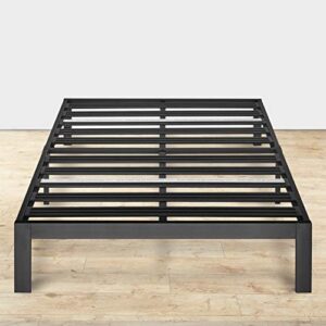 Mellow Rocky Base E 14" Platform Bed Heavy Duty Steel Black, w/ Patented Wide Steel Slats (No Box Spring Needed) - Cal King