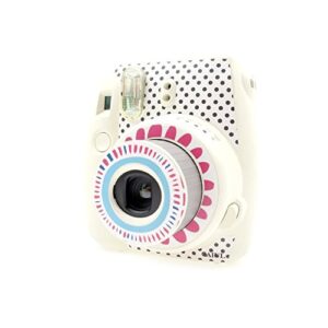 FoRapid Creative Fujifilm Mini 9/ Mini 8 Camera Decorative Body Sticker/Camera Decor Sticker Decals Compatible with Fujifilm Mini 9/8/8+ Camera – Sunflower/White Black Dots