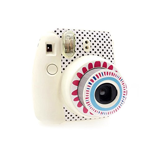 FoRapid Creative Fujifilm Mini 9/ Mini 8 Camera Decorative Body Sticker/Camera Decor Sticker Decals Compatible with Fujifilm Mini 9/8/8+ Camera – Sunflower/White Black Dots