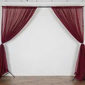 balsacircle 10 feet x 10 feet burgundy sheer voile backdrop drapes curtains 2 panels 5x10 ft - wedding ceremony home decorations