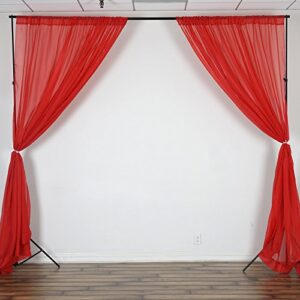 balsacircle 10 feet x 10 feet red sheer voile backdrop drapes curtains 2 panels 5x10 ft - wedding ceremony party home decorations