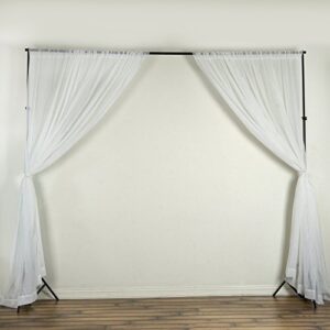 balsacircle 10 feet x 10 feet white sheer voile backdrop drapes curtains 2 panels 5x10 ft - wedding ceremony party home decorations