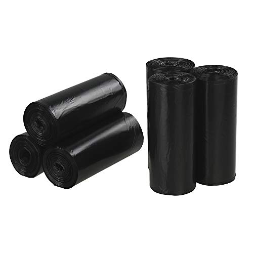 Ramddy 7 Gallon Medium Trash Bags, Black Bin Liners, 6 Rolls/150 Counts