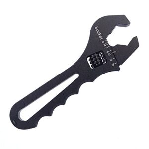sykrss an fitting wrench, an3-16an adjustable wrench aluminum lightweight spanner tools for an hose fitting adapter end , black