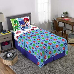 Franco Kids Bedding Super Soft Microfiber Sheet Set, (3 Piece) Twin Size, PJ Masks, MA7908