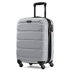 samsonite omni pc hardside expandable luggage with spinner wheels, carry-on 20-inch, silver