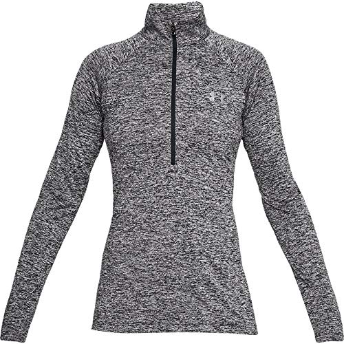 Under Armour Women's Tech Twist ½ Zip Long-Sleeve Pullover , Black (001)/Metallic Silver , X-Large