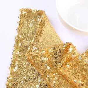 TRLYC 2FT by 8FT Christmas Sparkly Gold Sequin Window Curtain Backdrop for Wedding Party