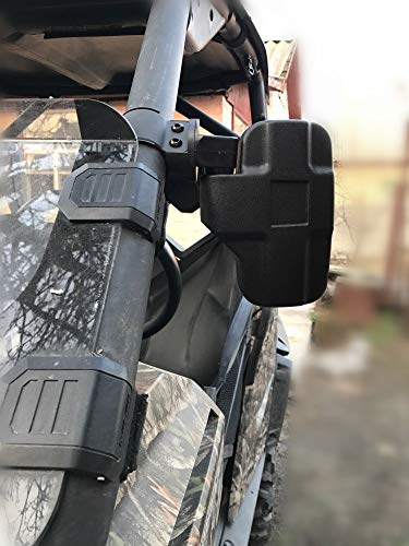 UTV Side Mirrors with 1.75" -2" Roll Bar Cage, UTV Mirrors 360 Degree Adjustable SXS Mirrors Compatible with Polaris RZR Kawasaki Teryx Mule Pioneer Yamaha Rhino YXZ