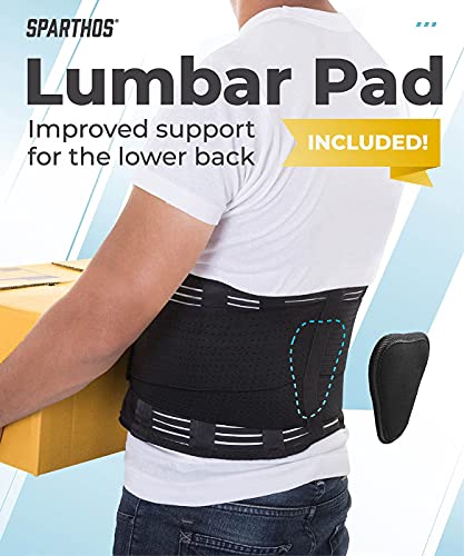 Sparthos Back Support Belt - Immediate Relief from Back Pain, Sciatica, Herniated Disc - Breathable Brace With Lumbar Pad - Lower Backbrace For Home & Lifting At Work - For Men & Women - (Small)