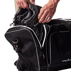 Athletico Bowling Bag for Single Ball - Single Ball Tote Bag With Padded Ball Holder - Fits a Single Pair of Bowling Shoes Up to Mens Size 14 (Black)