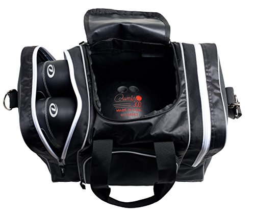 Athletico Bowling Bag for Single Ball - Single Ball Tote Bag With Padded Ball Holder - Fits a Single Pair of Bowling Shoes Up to Mens Size 14 (Black)