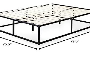 ZINUS Joseph Metal Platforma Bed Frame / Mattress Foundation / Wood Slat Support / No Box Spring Needed / Sturdy Steel Structure, King