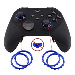 eXtremeRate Matte Chrome Blue Accent Rings Accessories for Xbox One Elite, Elite Series 2 Controller, Replacement Parts Profile Switch Buttons for Xbox One Elite Controller - Pack of 2