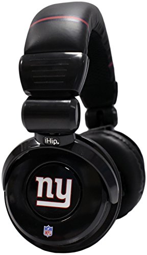 iHip Official Giants Noise Isolation Pro DJ Quality Headphones! Detachable Cord - Built-In Microphone With Volume Control - Quality Headphones for any Giants Fan!