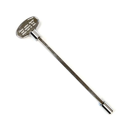 Midwest Hearth Universal Valve Key for Gas Fire Pits and Fireplaces - Polished Chrome (8-Inch)