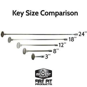 Midwest Hearth Universal Valve Key for Gas Fire Pits and Fireplaces - Polished Chrome (8-Inch)