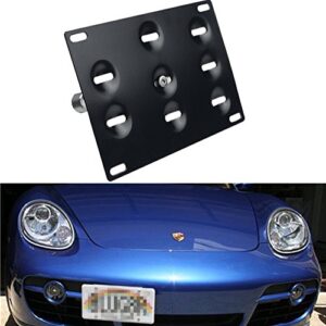 dewhel jdm front bumper tow hook license plate mount bracket holder tow hole adapter bolt on for porsche 911 924 boxster