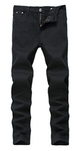 men's black skinny slim fit stretch straight leg fashion jeans pants, 29w