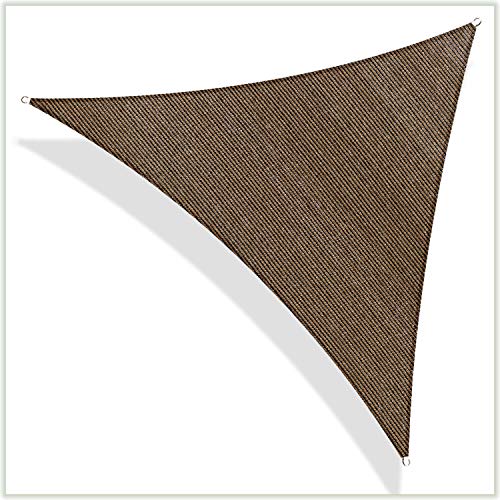 ColourTree 20' x 20' x 20' Brown Triangle TAPT20 Sun Shade Sail Canopy Mesh Fabric UV Block - Commercial Heavy Duty - 190 GSM - 3 Years Warranty (We Make Custom Size)