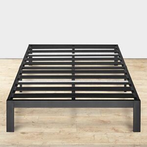 Mellow Rocky Base E 14" Platform Bed Heavy Duty Steel Black, w/ Patented Wide Steel Slats (No Box Spring Needed) - King