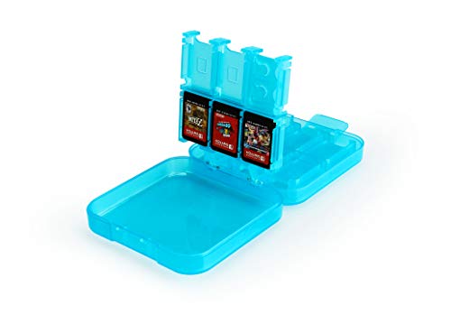 Amazon Basics Game Storage Case for 24 Nintendo Switch Games - 3.4 x 3.4 x 1 Inches, Blue