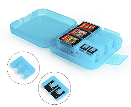 Amazon Basics Game Storage Case for 24 Nintendo Switch Games - 3.4 x 3.4 x 1 Inches, Blue