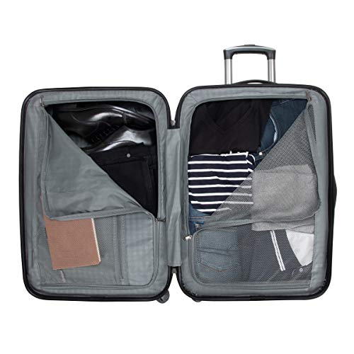 Ben Sherman Nottingham Lightweight Hardside 4-Wheel Spinner Travel Luggage, Charcoal, 24-inch Checked