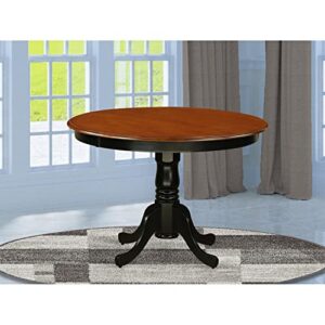East West Furniture HLT-BCH-TP Hartland Kitchen Dining Table - a Round Wooden Table Top with Pedestal Base, 42x42 Inch, Black & Cherry