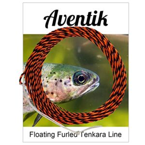 Riverruns Tenkara Line Tapered Furled Line Fly Line 12ft/13ft Braided Furled Line(Orange&Black,12ft)