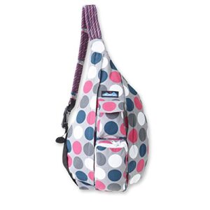 kavu original rope bag sling pack with adjustable rope shoulder strap - got dots