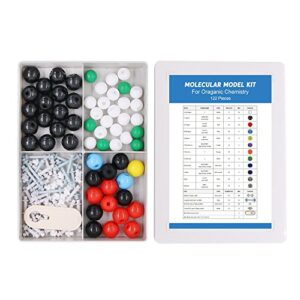 Swpeet 122 Pcs Organic Chemistry Molecular Model Student and Teacher Kit, Molecular Model Set for Inorganic & Organic Chemistry - 59 Atoms & 62 Links & 1 Short Link Remover Tool